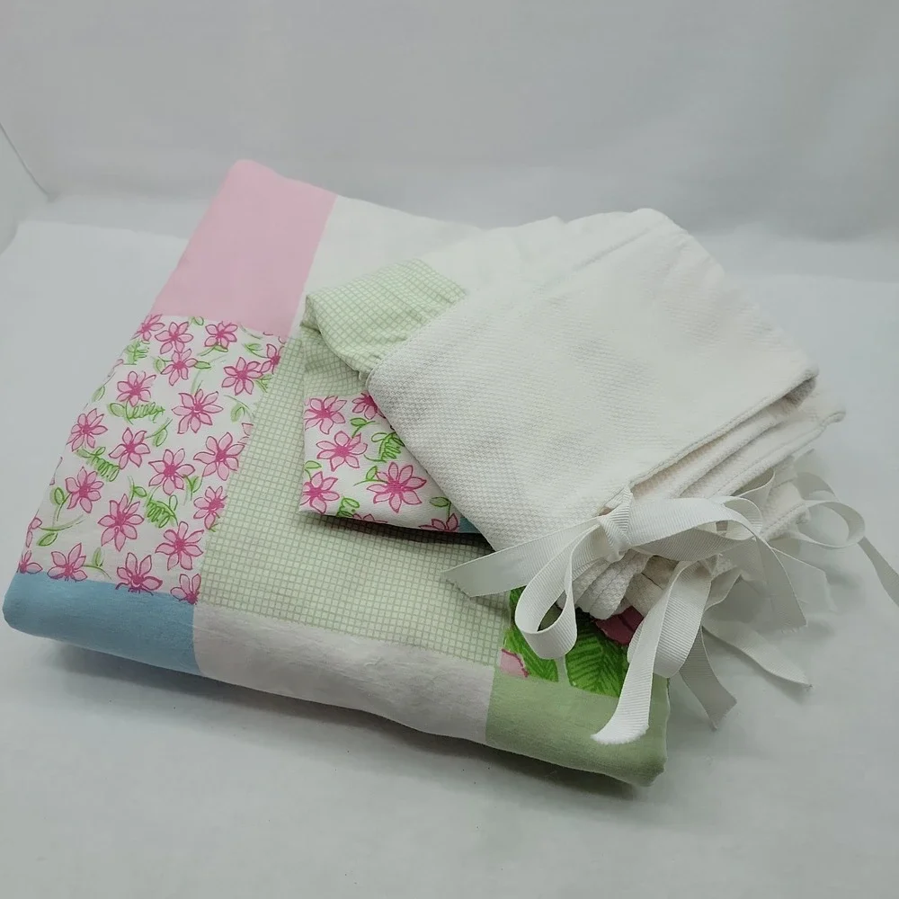 Lilly Pulitzer Perfectly Patched Reversible Twin 60x85 Duvet Cover Matching Sham